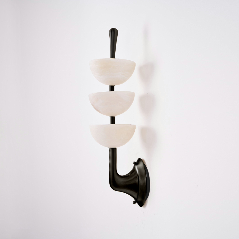 Lámpara de pared triple de alabastro