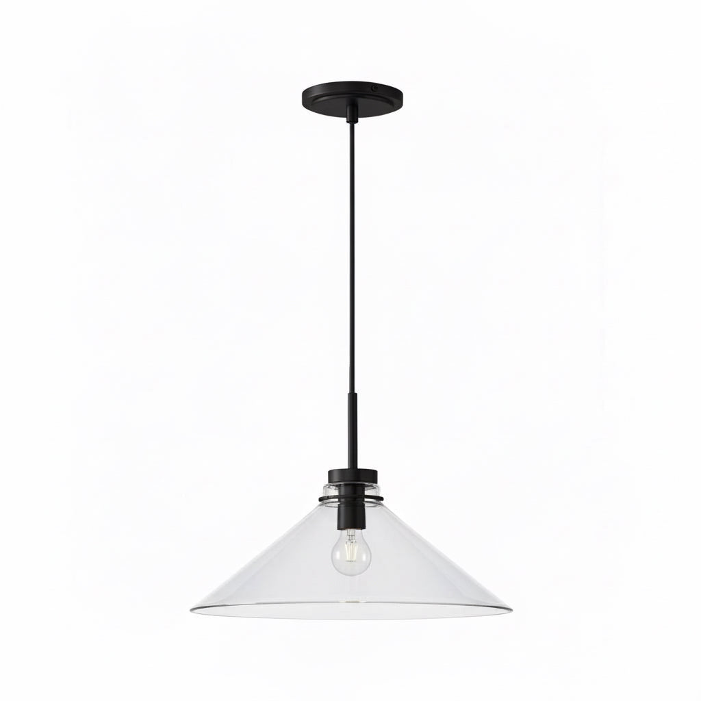 Aurenza Modern Farmhouse  Cone Pendant Light – Dimmable Kitchen and Entryway Lighting