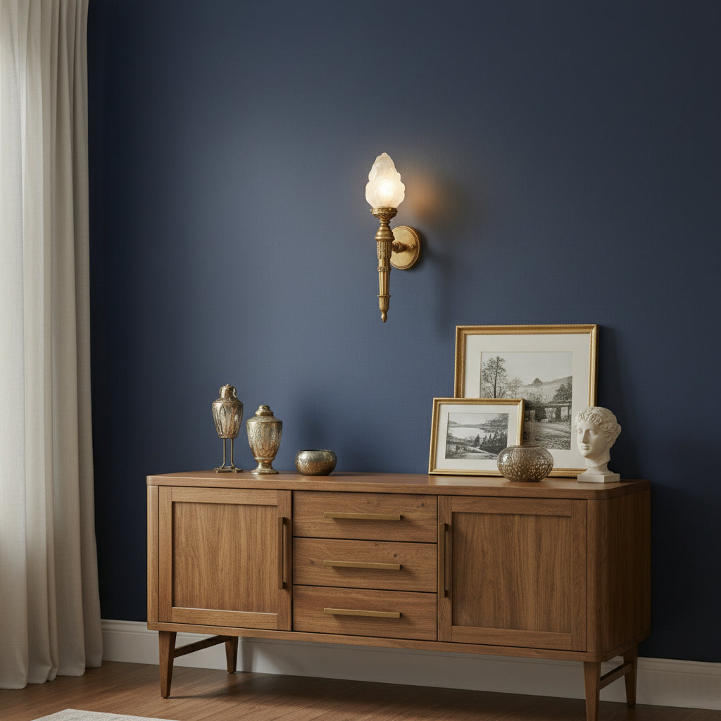 Moderne Alabaster-Wandlampe – Französische elegante Wandleuchte für Schlafzimmer, Wohnzimmer, Flur