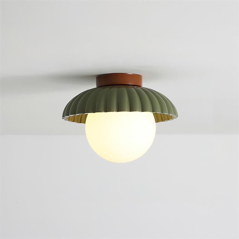 Plafonnier élégant de style Alien Cream en métal beige et verre