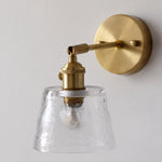 Load image into Gallery viewer, Brass glass wall sconce detail view three