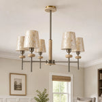 Load image into Gallery viewer, Five-light chandelier installed at true scale in a bright room
