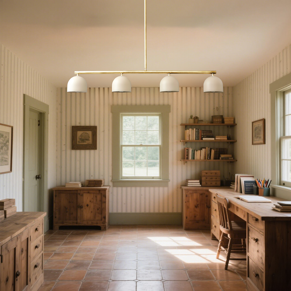 Bauernhaus Linearer Kronleuchter – Rustikaler Lichtpendel für Esszimmer & Küche