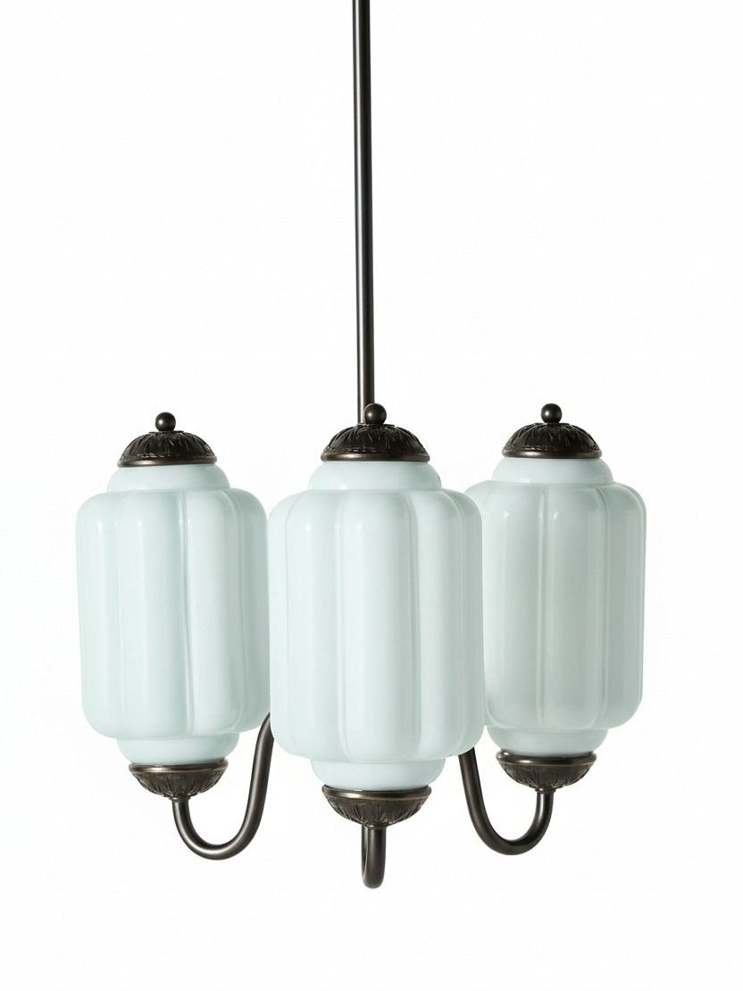 Eloise Chandelier – Milk Glass Chandelier in a Vintage Style Finish