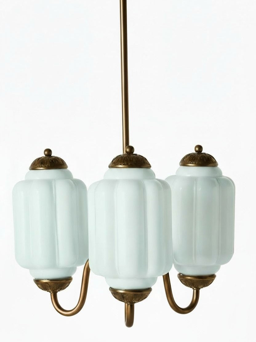 Eloise Chandelier – Milk Glass Chandelier in a Vintage Style Finish