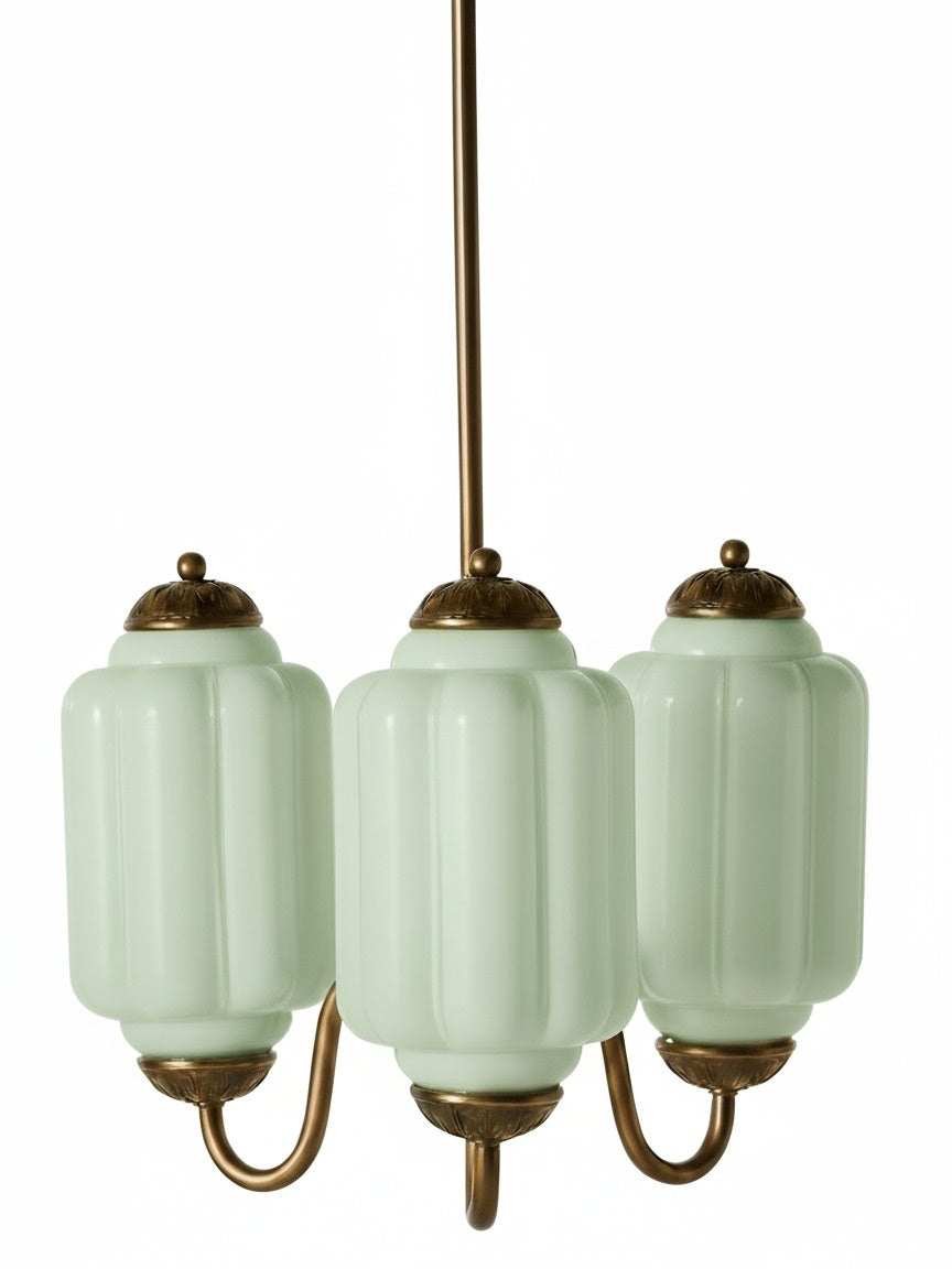 Eloise Chandelier – Milk Glass Chandelier in a Vintage Style Finish