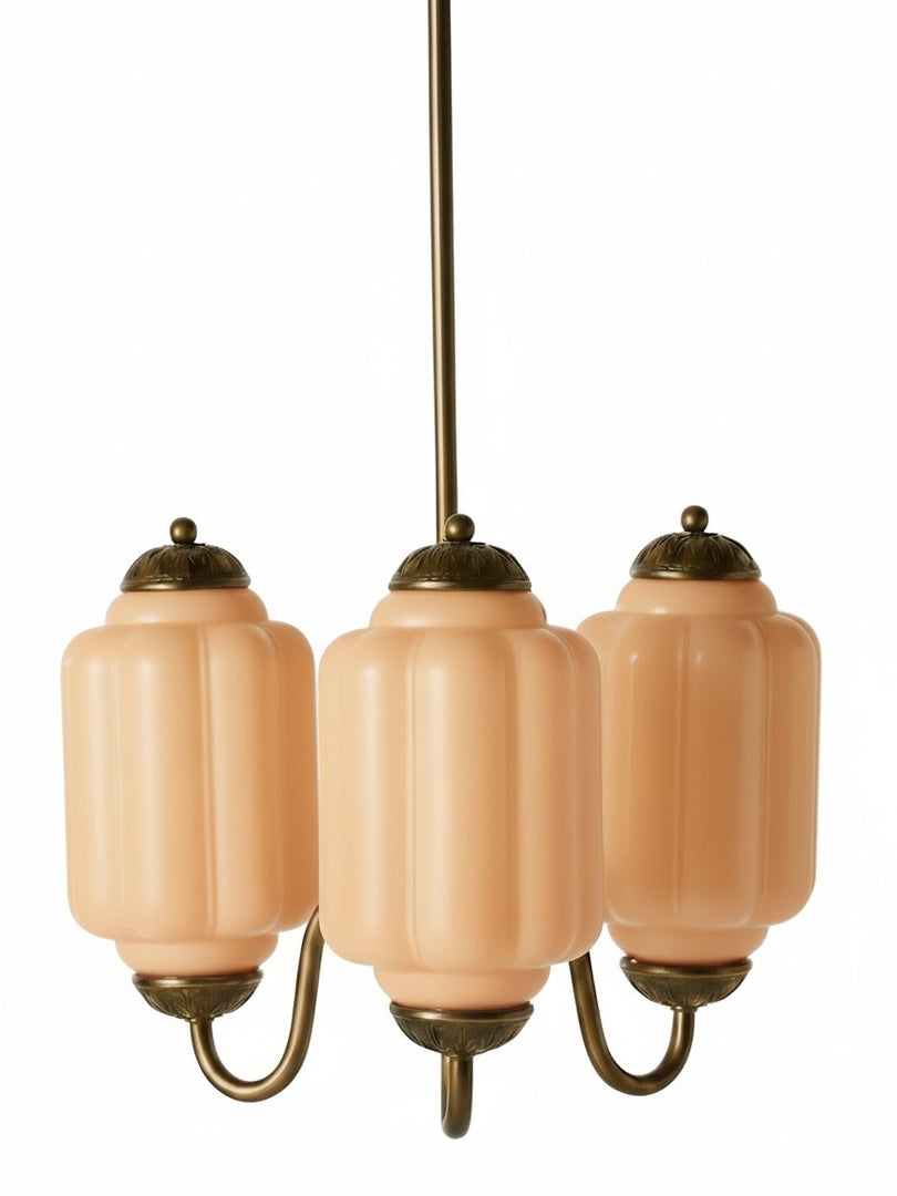 Eloise Chandelier – Milk Glass Chandelier in a Vintage Style Finish