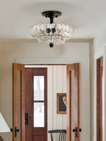 Load image into Gallery viewer, Vintage Glass Double Layer Floral Ceiling Lamp
