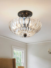 Vintage Glass Double Layer Floral Ceiling Lamp