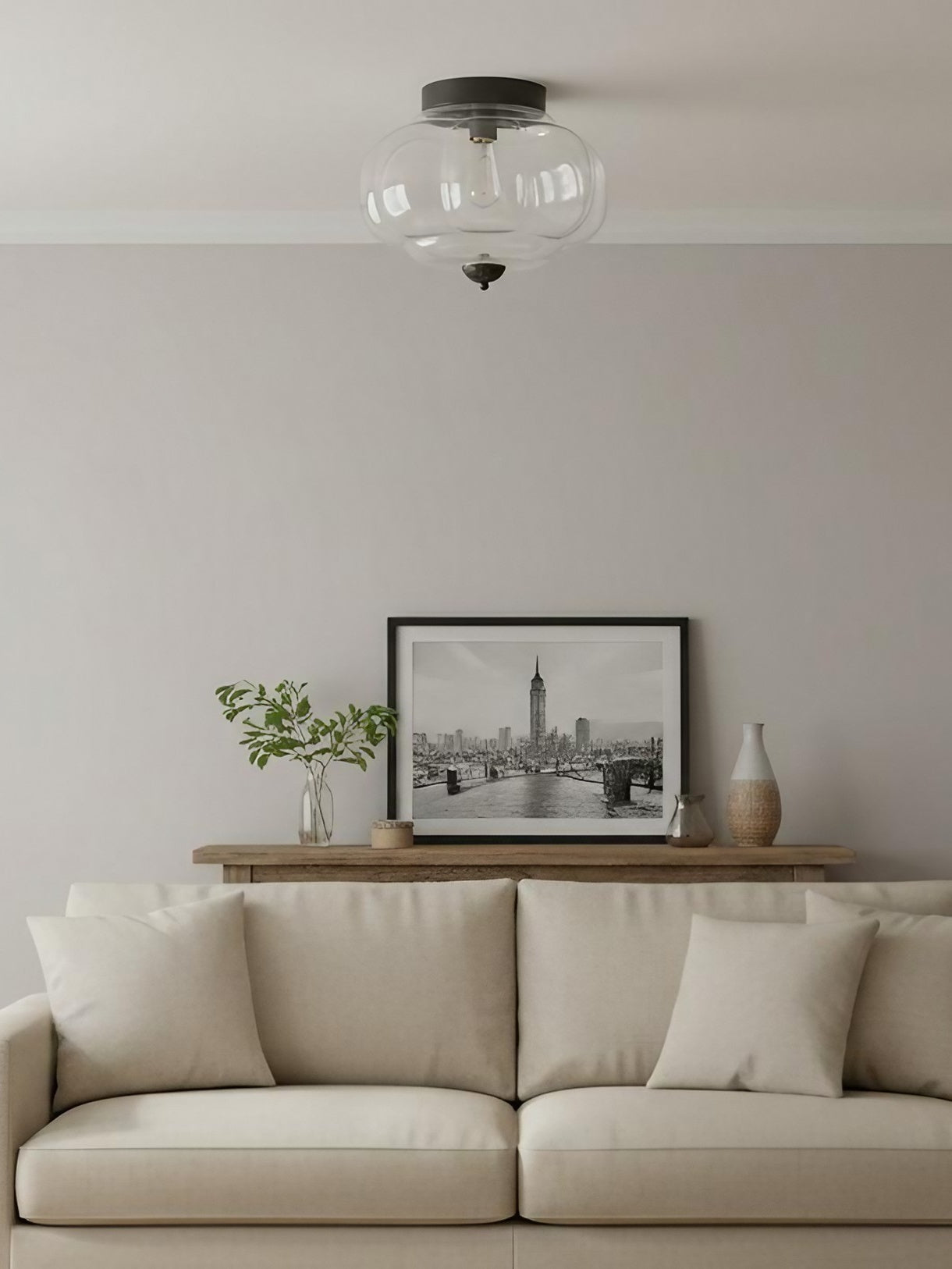 Retro Milk Semi Flush Mount Eloise Ceiling Light