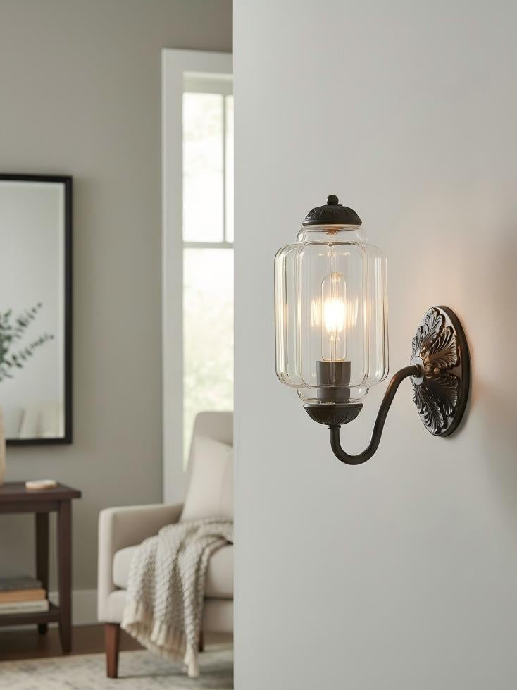 Vintage Milk Glass Sconce Bedside Hallway Eloise Wall Sconce