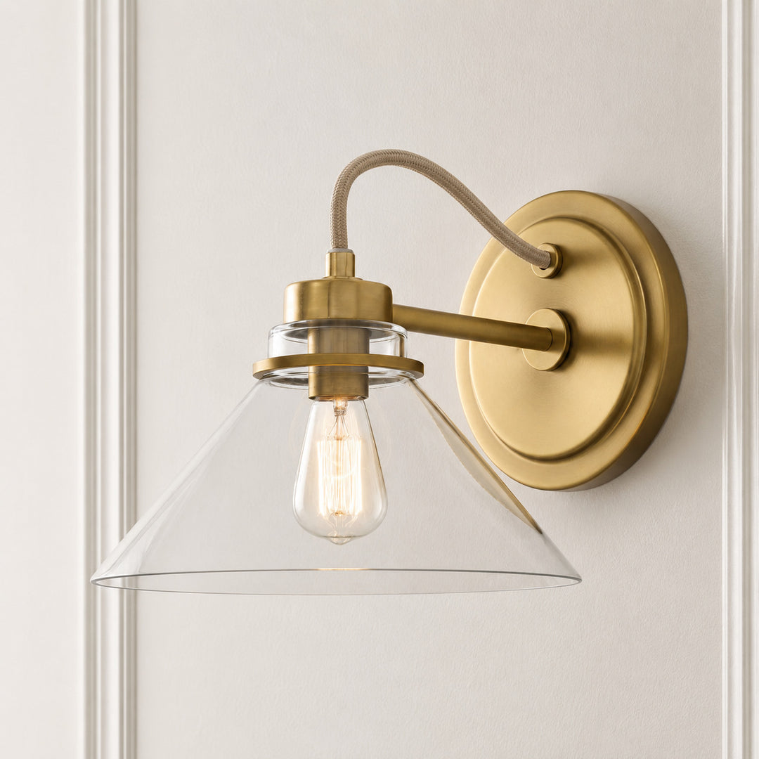 Aurenza Gebogene Arm Globe Wandlampe – Moderne Industrielle Wandleuchte für Badezimmer, Schlafzimmer und Flur