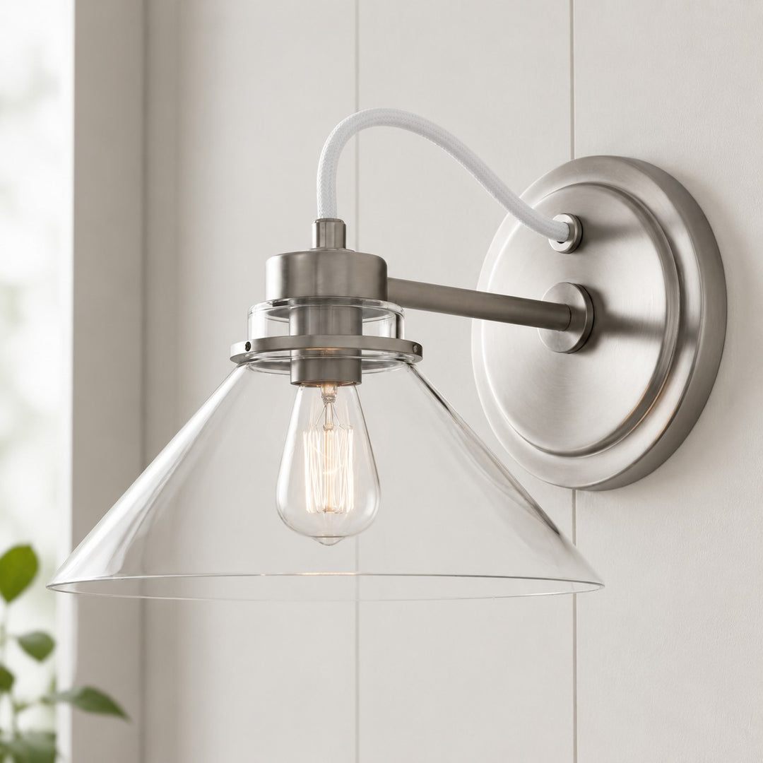 Aurenza Gebogene Arm Globe Wandlampe – Moderne Industrielle Wandleuchte für Badezimmer, Schlafzimmer und Flur