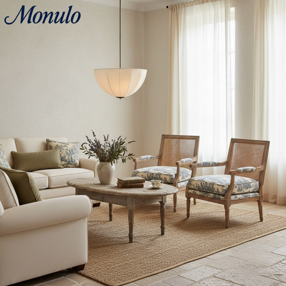 Lumarys Sculptural Fabric-Wrapped Pendant Light Organic Botanical Style for Living Room