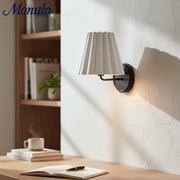 Ruffmeto Textured Pleated Fabric Modern Wall Light for Living Rooms
