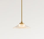 Load image into Gallery viewer, Ribbed Glass Pendant Light – Brass And Glass Pendant Light With Farmhouse Pendant Light Flair
