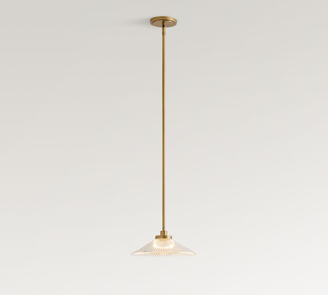 Ribbed Glass Pendant Light – Brass And Glass Pendant Light With Farmhouse Pendant Light Flair