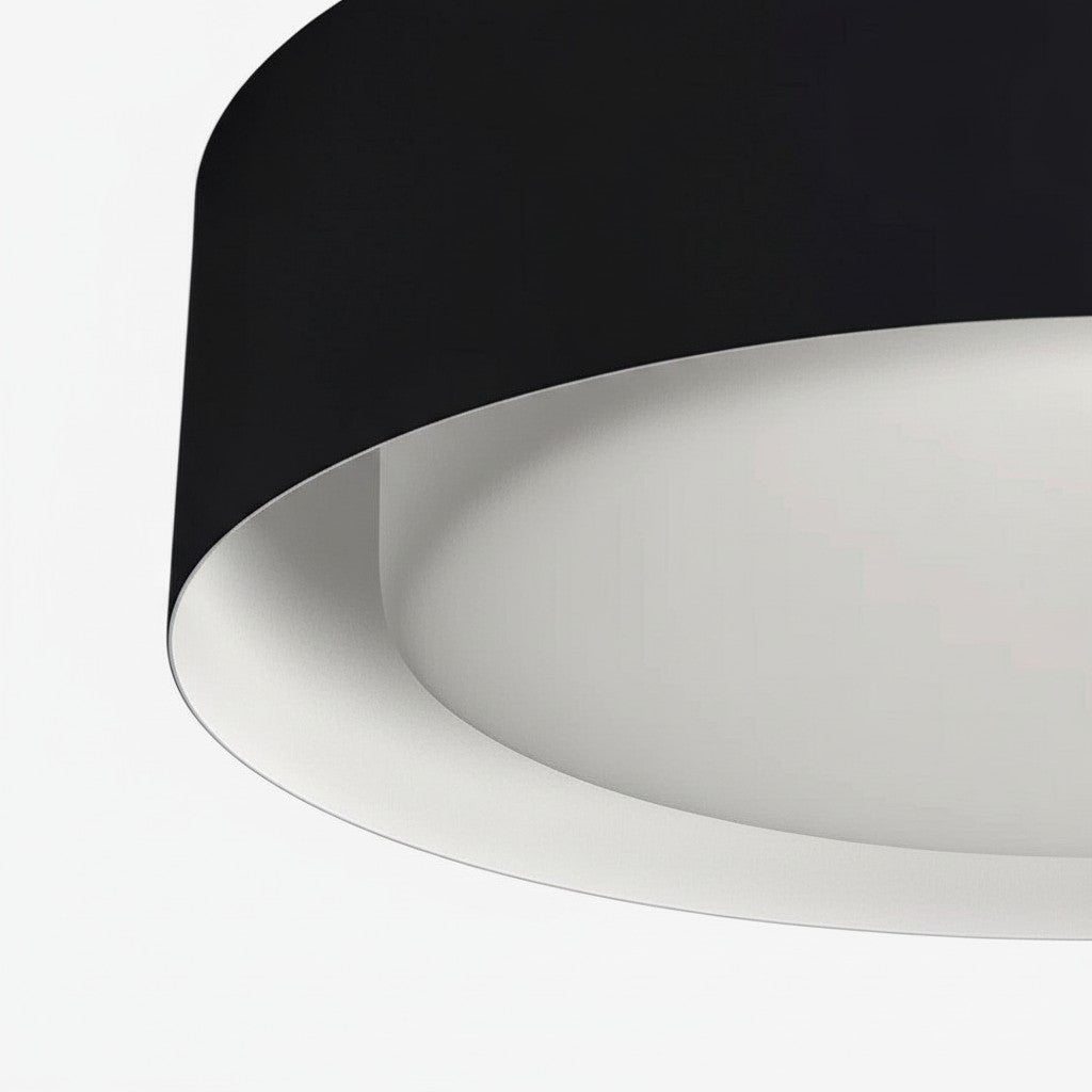 Plafonnier contemporain en métal Velcora – Luminaire élégant en forme de tambour pour chambre