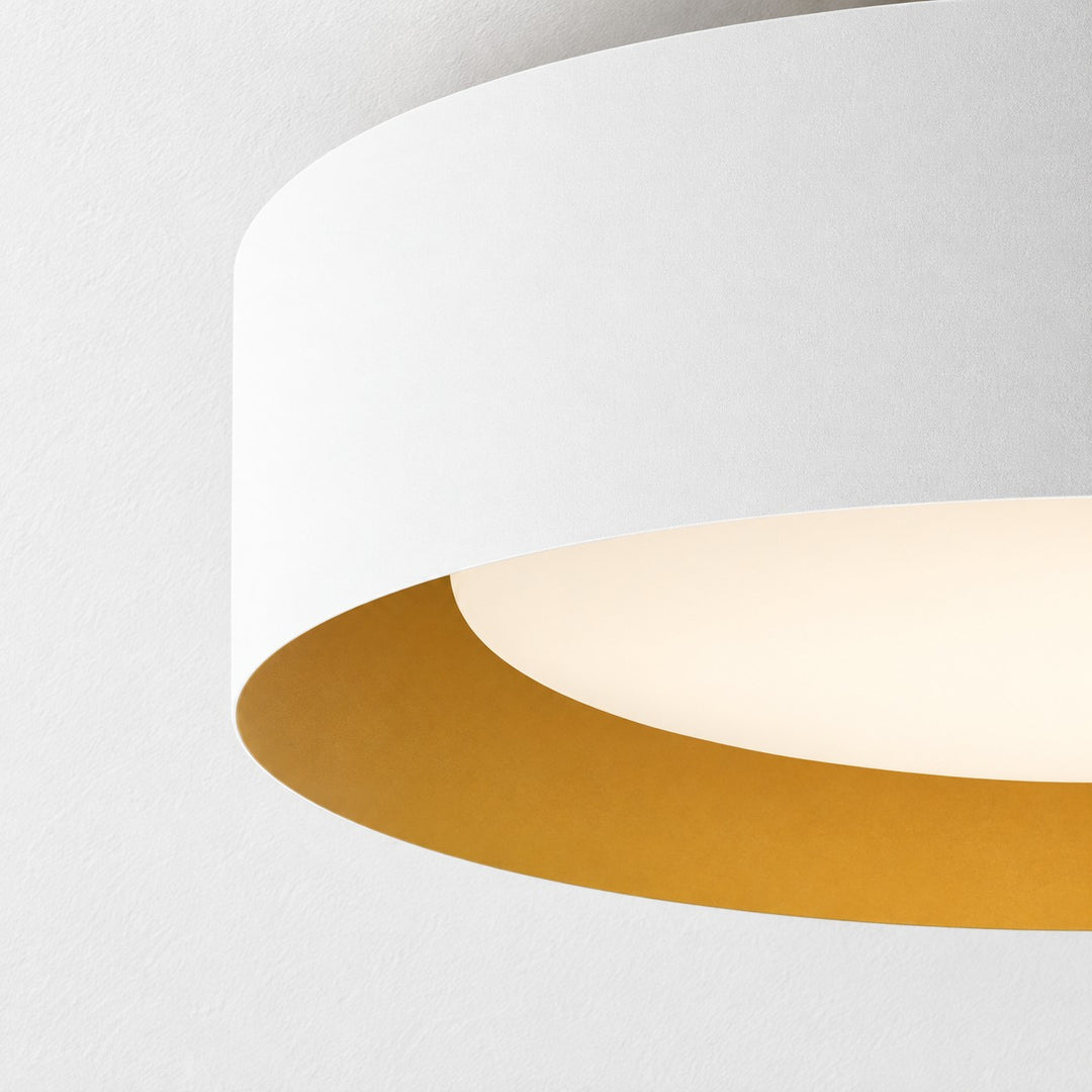 Close Ceiling Diffused Shade Metal Canopy Semi-Flush Mount