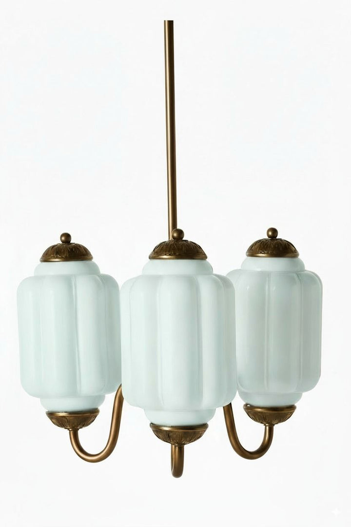 Lámpara colgante Eloise de vidrio lechoso festoneado de inspiración vintage: lámpara de acento moderna para cocina y dormitorio.