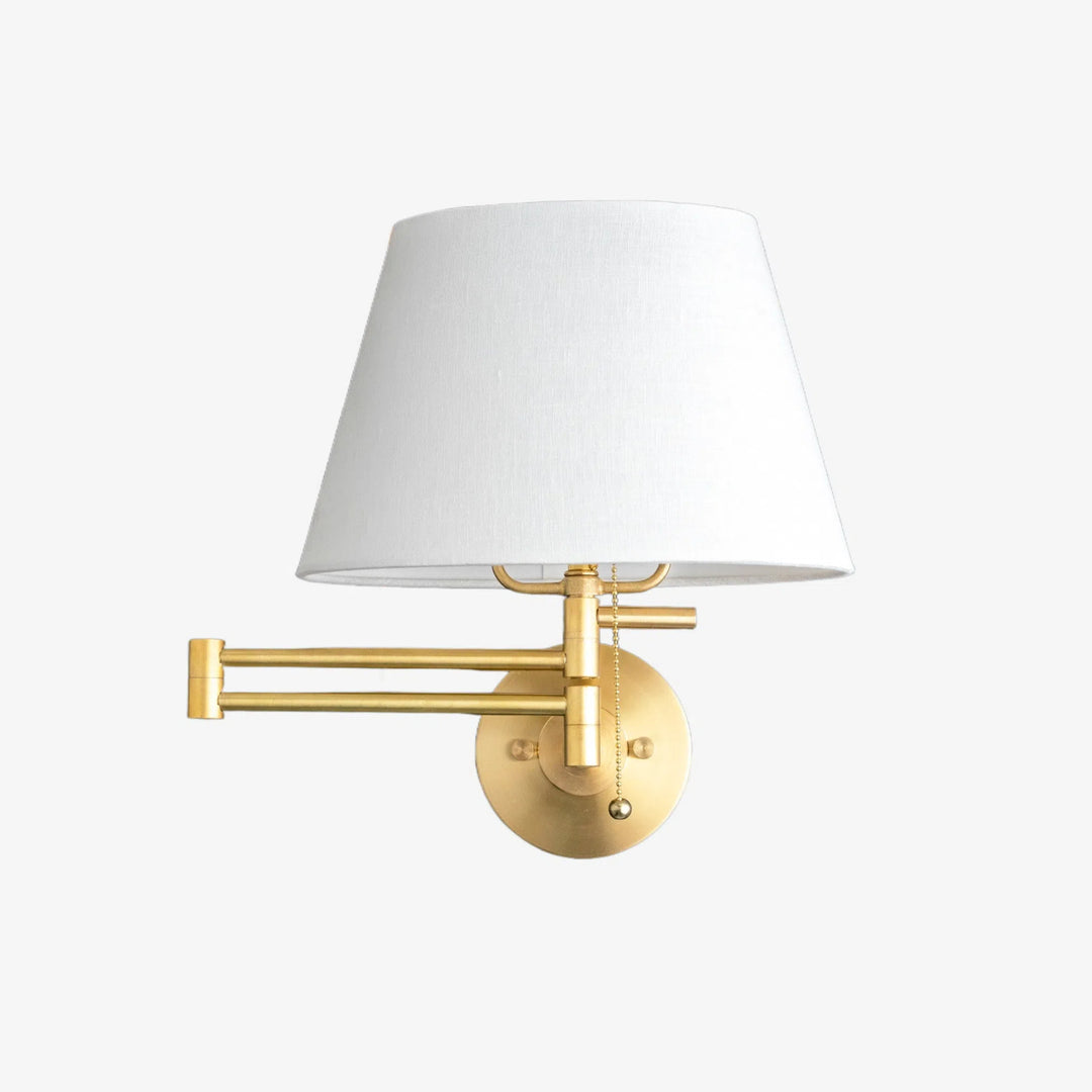 Aplique de pared estilo escuela Ornato Luxe de latón - Lámpara de pared Art Déco con pantalla de vidrio blanco