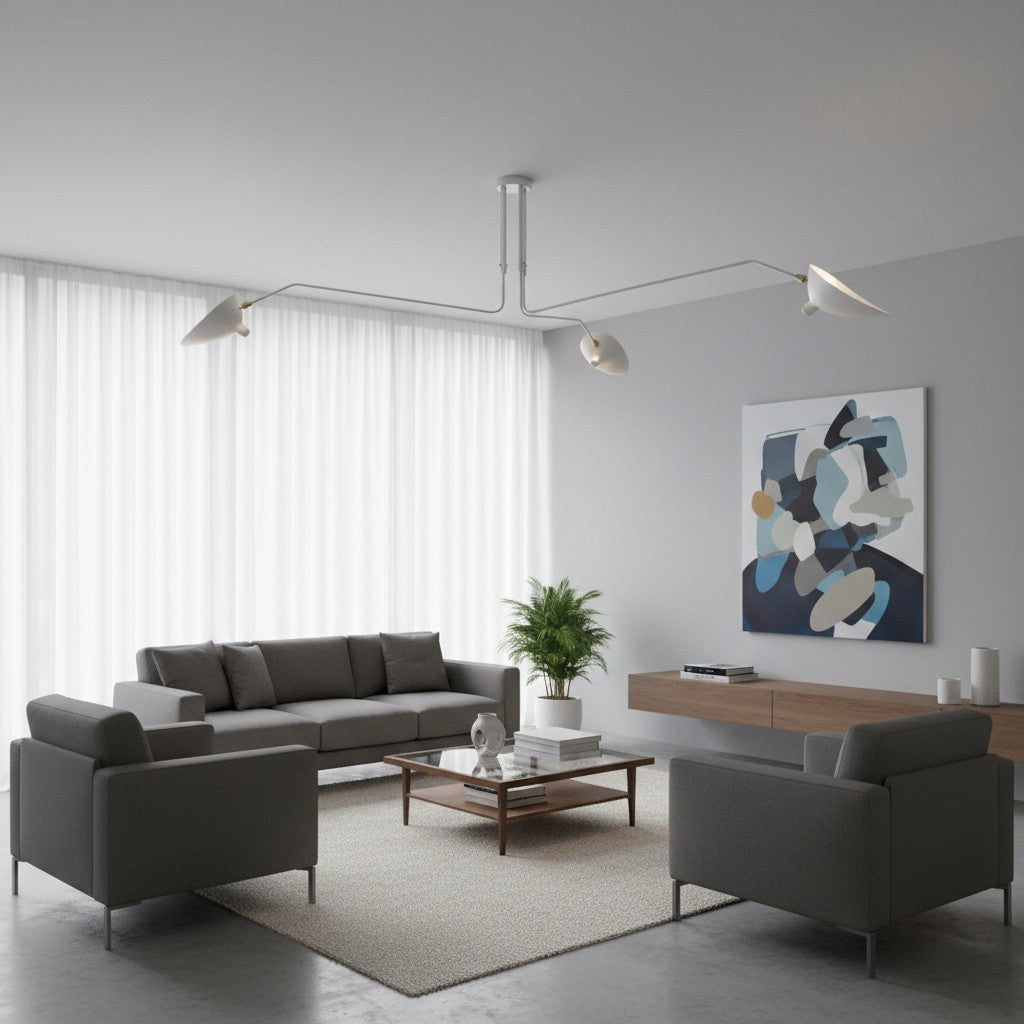 Lampe de Plafond Arclume Arc – Design Sculptural avec Bras Réglables pour Espaces Modernes N43