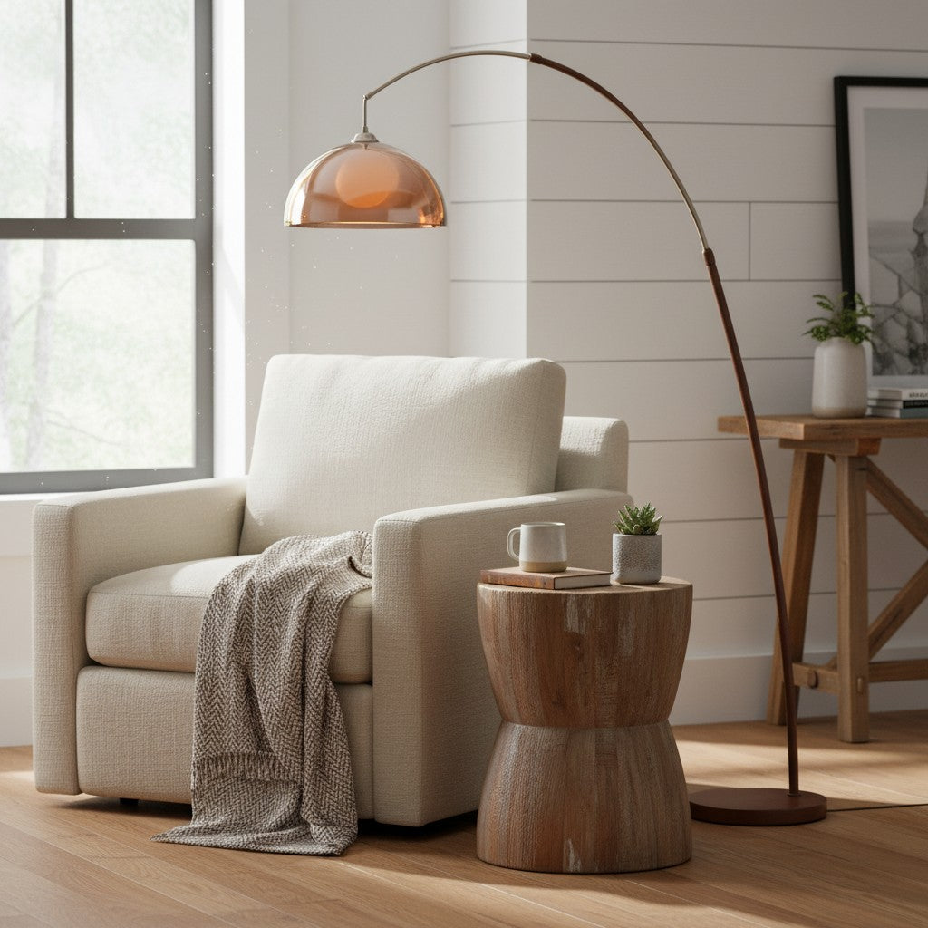 Lampe sur pied à lignes épurées modernes Sunset Afterglow, lumière minimaliste pour chambre et salon