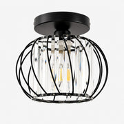 Geometric Crystal Ceiling Light with three frame finishes and a cage frame