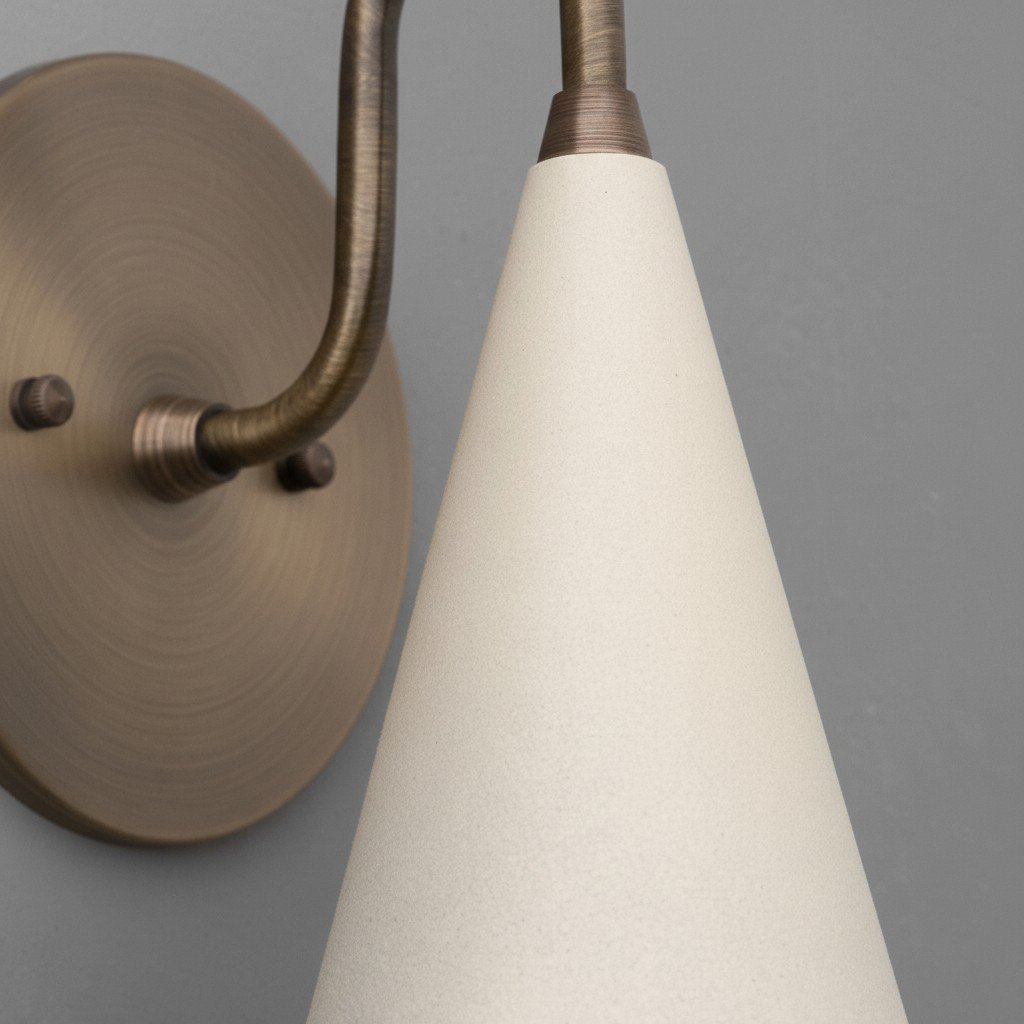 Curved Metal Shade Sconce Vintage Style Wall Light - Entryway Stairwell Lighting