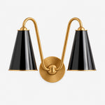 Cargar imagen en el visor de la Galería, Black metal double-cone wall sconce