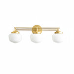 Bild in der Galerieansicht laden, Opalume Glass Art Deco Vanity Light - Bathroom Wall Sconce with White Glass Shades

