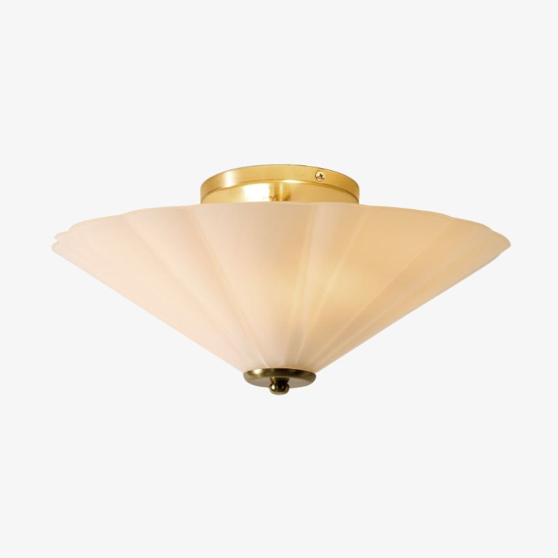 Mivie Schlanke Aufbaulampe – Vintage geripptes Glas und Champagnerbronze für moderne Wohnzimmer