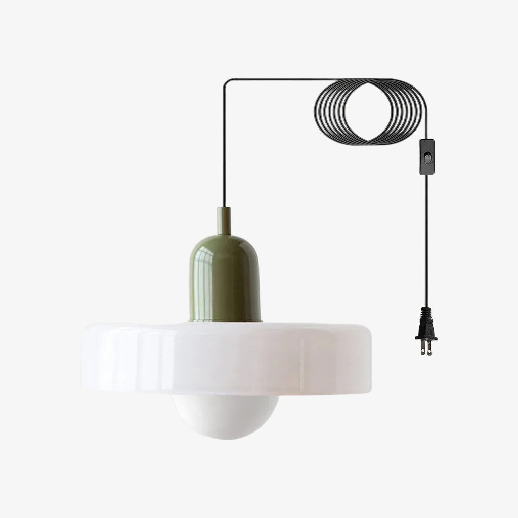Bauhaus Colorful Glass Plug-In Pendant Light