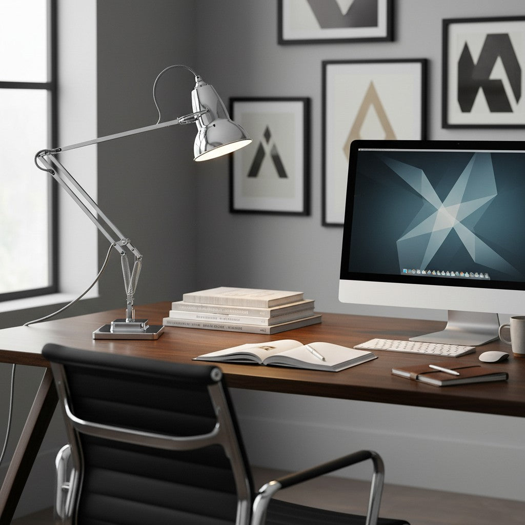 Lampe de bureau vintage Modryx réglable – Lumière de travail industrielle pour bureaux à domicile