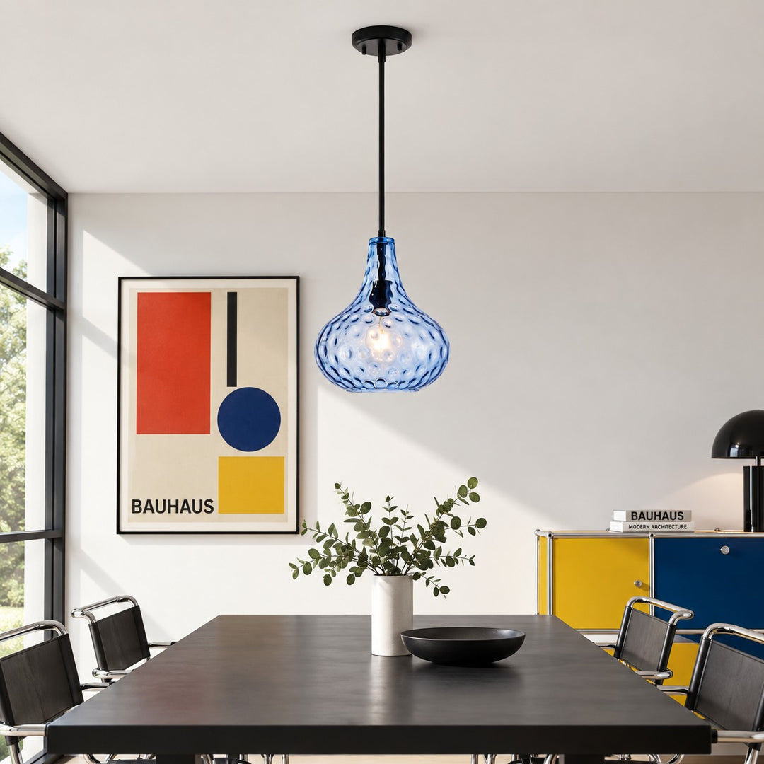 Vintage Glass Pendant Light with Adjustable Height