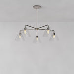 Load image into Gallery viewer, Conica Modern Glass Cone Chandelier – Sculptural 5 Light Brass Design
