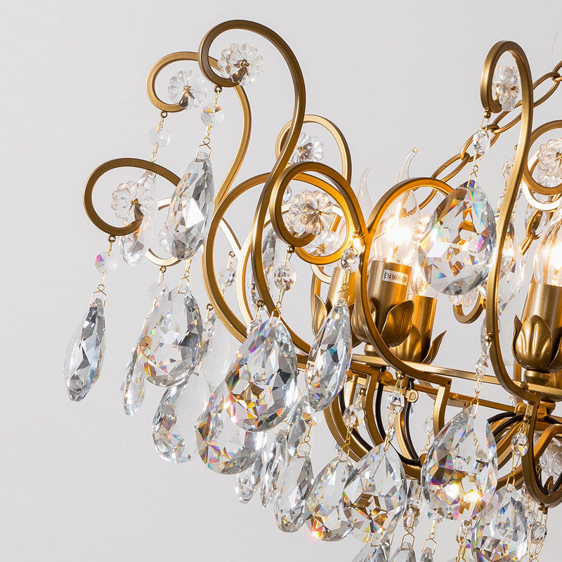 French Country Crystal Basket Chandelier