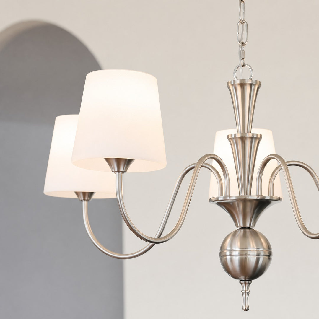 French Vintage Fabric Shade Chandelier