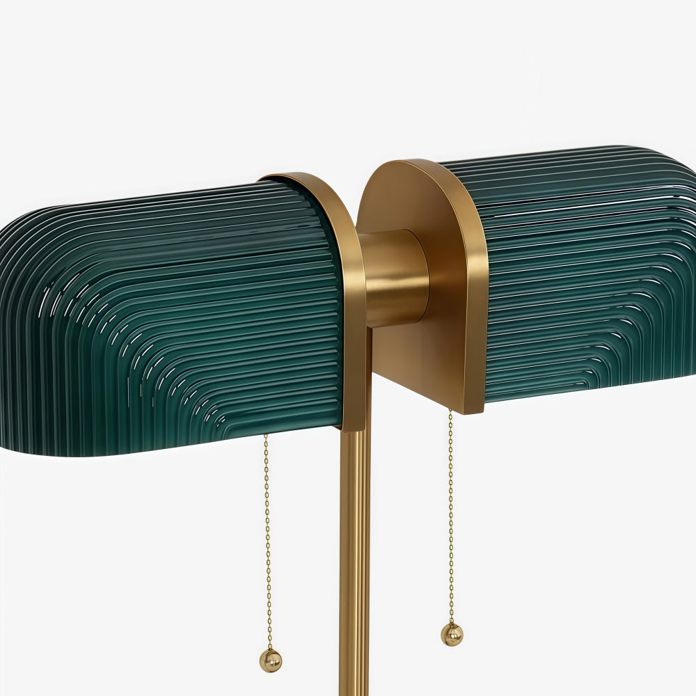 Lampe de Table en Verre Cannelé Aurebron - Lampe de Table Décorative Moderne à Base Métallique pour Salon