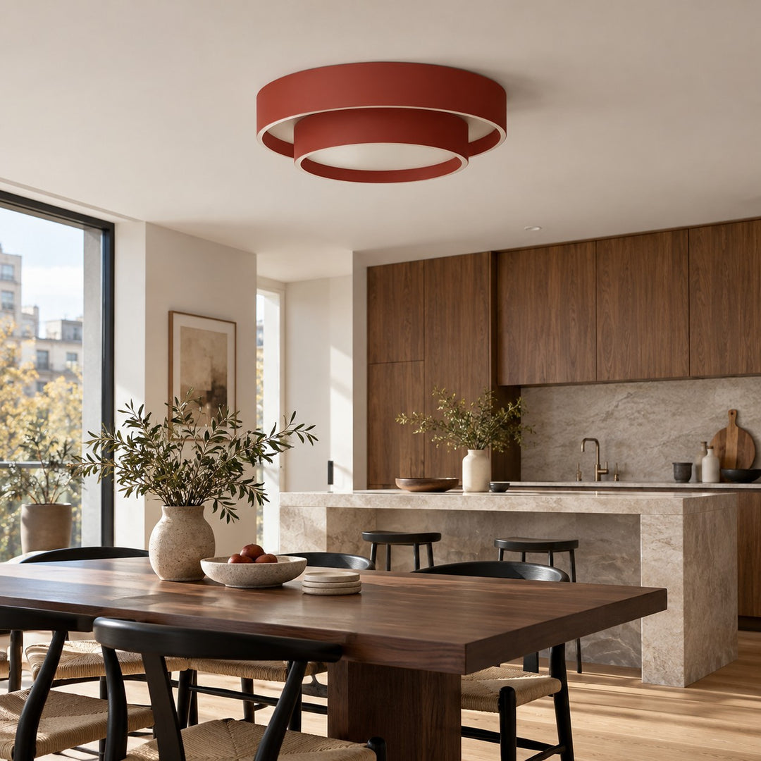 Stepped Shade Outer Ring Steel Ceiling Light