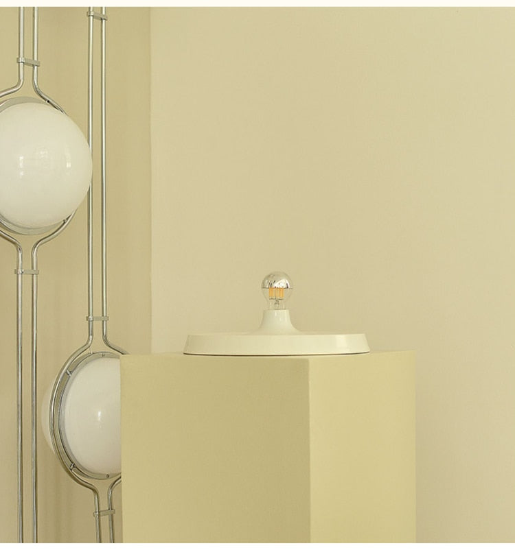 Plafonnier contemporain Space Age Disc, finition chromée