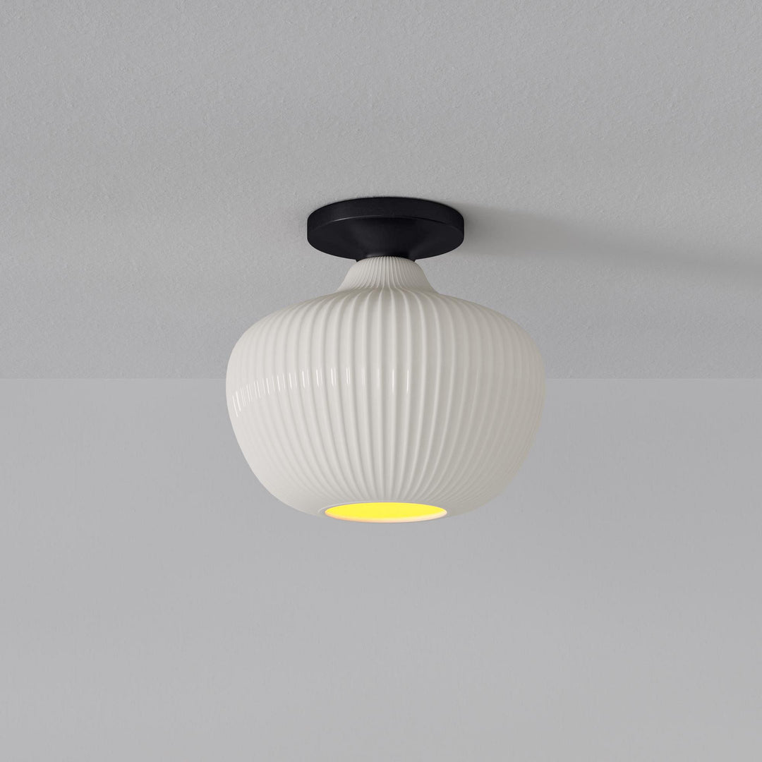 Lámpara de techo empotrada de cristal Rivrona - Diseño moderno de globo color champán