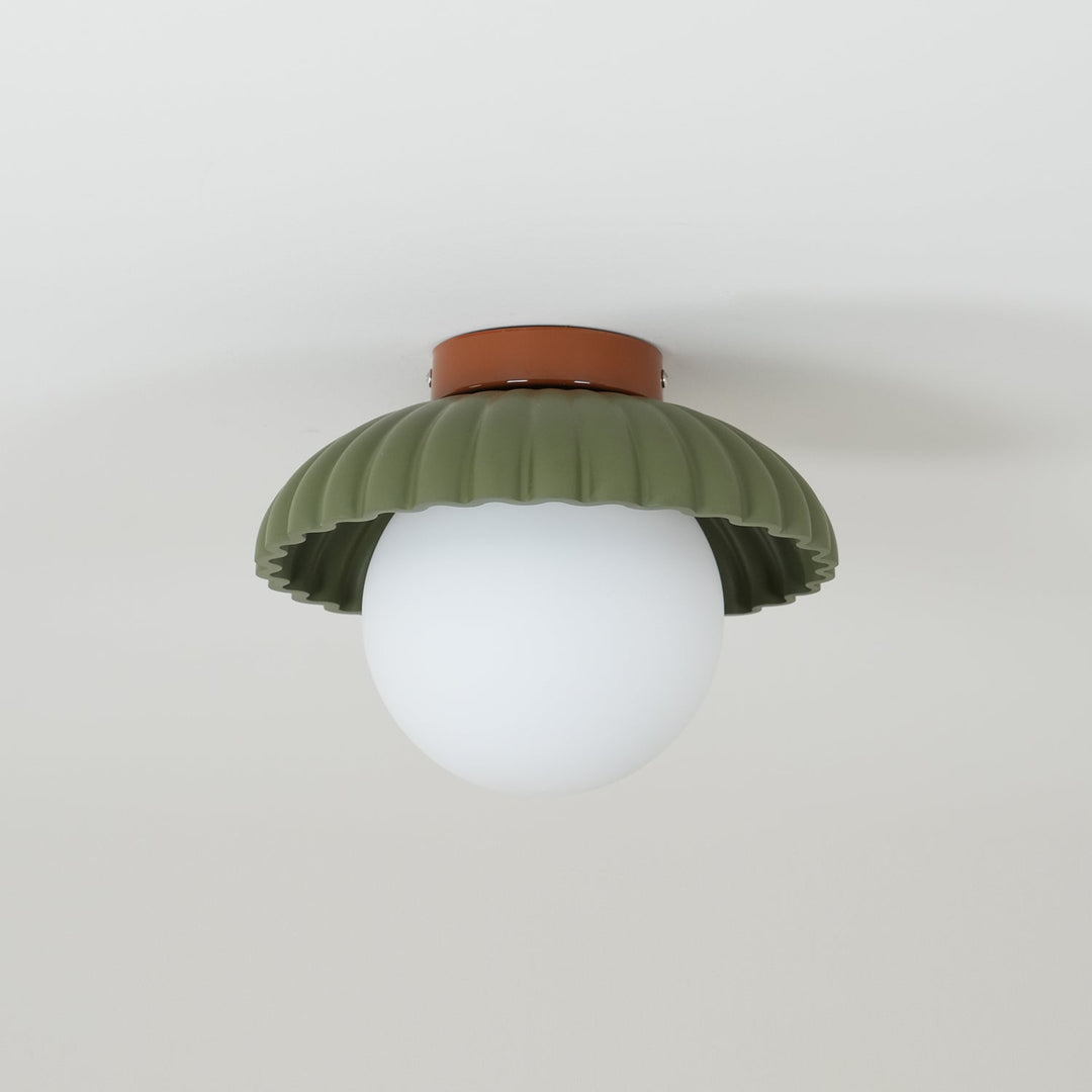 Plafonnier élégant de style Alien Cream en métal beige et verre