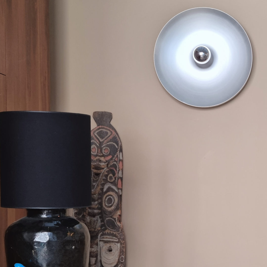 Plafonnier contemporain Space Age Disc, finition chromée