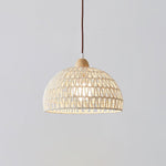 Charger l'image dans la visionneuse de galerie, Handwoven Rattan Dome Swag Pendant