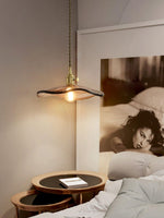 Charger l'image dans la visionneuse de galerie, Amber Floral Glass Brass Swag Pendant