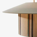 Load image into Gallery viewer, Handwoven edge detail of fabric pendant lamp