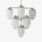 Load image into Gallery viewer, Tierlux Glass Textured Brass Chandelier – Timeless Lighting with Style
