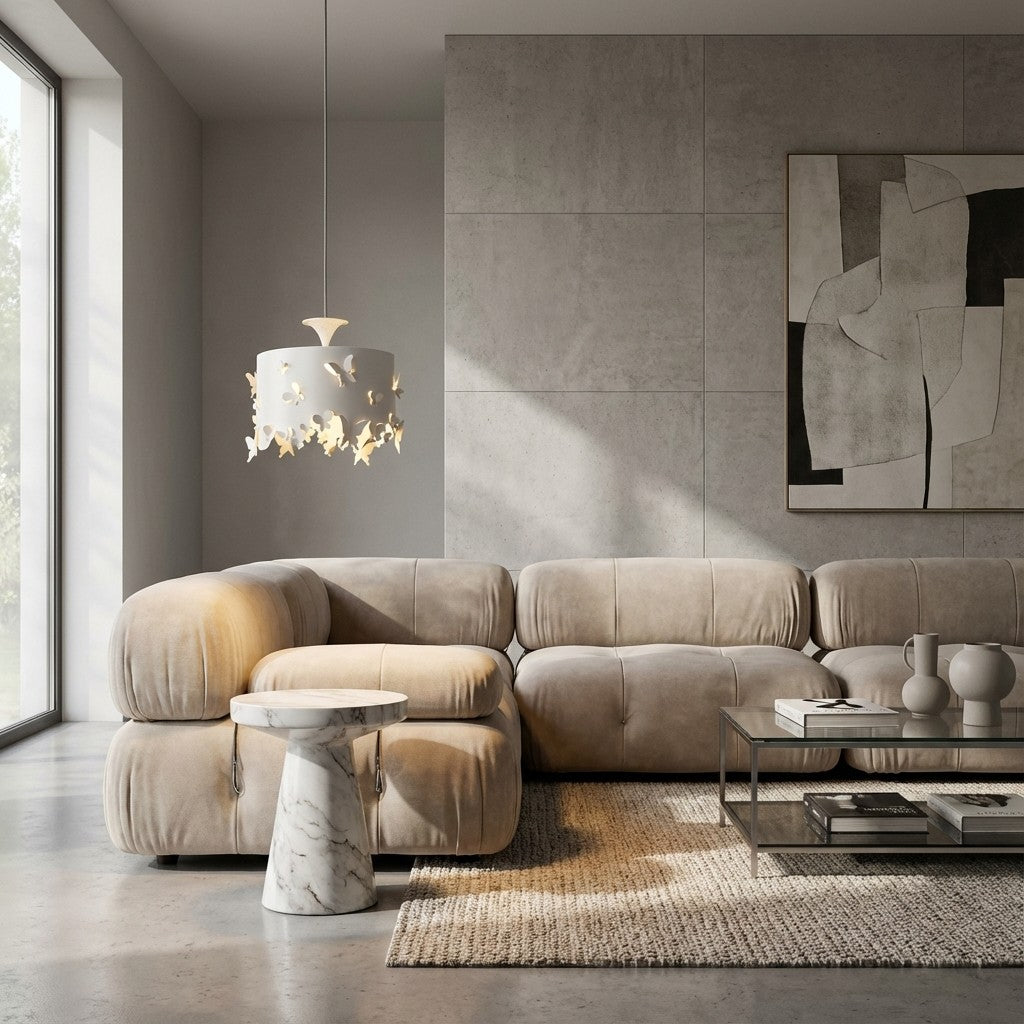 Lampe Suspendue Alaria Design - Suspension Artistique avec Ombre Ambiante pour Salon