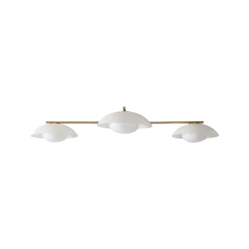 Lámpara de techo empotrada Elorina de 3 luces de vidrio y metal: una elegante luminaria para espacios modernos.